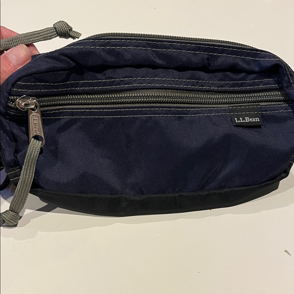 L.L. Bean Navy Toiletry Bag with Gray Details